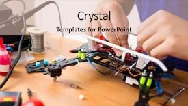  Presentation with drone - Theme having aircraft assembly - making of drone background and a  colored foreground