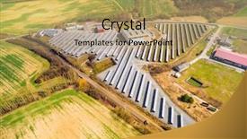  Presentation with power plant industrial - Cool new PPT theme with aircraft bird - aerial view to solar power backdrop and a coral colored foreground