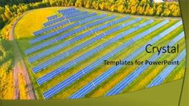  Presentation with power plant industrial - Audience pleasing slide deck consisting of aircraft bird - aerial view to solar power backdrop and a yellow colored foreground