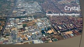  Presentation with aerial - Amazing PPT theme having aircraft bird - massanassa and catarroja villages aerial backdrop and a  colored foreground