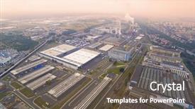  Presentation with heavy industry - Theme having aircraft bird - toxic smog over industrial zone background and a gray colored foreground