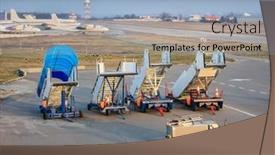  Presentation with bridges - Theme having aircraft-boarding-bridges-awaiting-service background and a light blue colored foreground