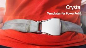  Presentation with seat belt in car safety - Slide deck featuring aircraft carrier - fasten seat belt background and a crimson colored foreground