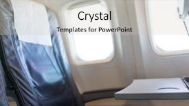  Presentation with airplane cash - Slide set featuring aircraft carrier - interior of airplane background and a soft green colored foreground