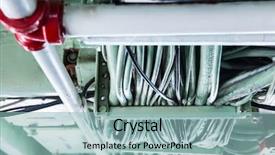  Presentation with pipeline - Audience pleasing slide deck consisting of aircraft carrier - military ship pipeline and wiring backdrop and a light blue colored foreground