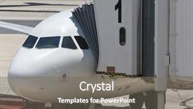  Presentation with airport runway - Theme having aircraft carrier - modern commercial airplane or airliner background and a gray colored foreground