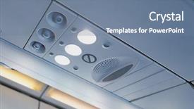  Presentation with aircraft cabin - Audience pleasing PPT theme consisting of aircraft carrier - overhead light and air conditioner backdrop and a seafoam green colored foreground