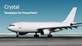  Presentation with cargo airplane - Slides enhanced with aircraft carrier - small cargo airplane is landing background and a teal colored foreground