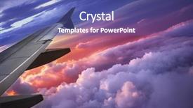  Presentation with airplane - Presentation theme with aircraft carrier - wing of an airplane background and a ocean colored foreground