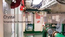  Presentation with aircraft - Audience pleasing PPT theme consisting of aircraft carrier corridor backdrop and a coral colored foreground