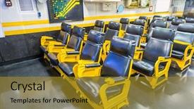  Presentation with aircraft - PPT theme with aircraft carrier wardroom background and a gold colored foreground