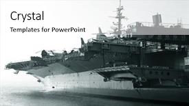  Presentation with aircraft - Cool new PPT theme with aircraft carrier backdrop and a white colored foreground