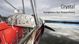  Presentation with cockpit - Amazing PPT layouts having close up of seaplane cockpit backdrop and a light gray colored foreground