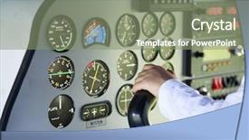  Presentation with control panel - Amazing PPT layouts having pilot at work control panel backdrop and a seafoam green colored foreground