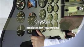  Presentation with airplane pilot - Beautiful presentation theme featuring pilot at work control panel backdrop and a gray colored foreground