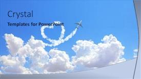  Presentation with love heart - Slide set consisting of aircraft-draw-a-heart background and a light blue colored foreground