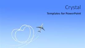  Presentation with love heart - Slide set consisting of aircraft-draw-a-heart background and a gray colored foreground