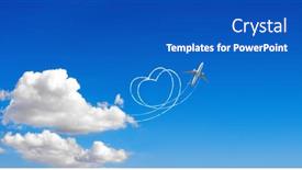  Presentation with love heart - Theme enhanced with aircraft-draw-a-heart background and a cobalt blue colored foreground