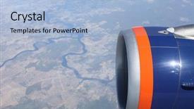  Presentation with aircraft engine - Presentation having aircraft engine in front background and a light blue colored foreground