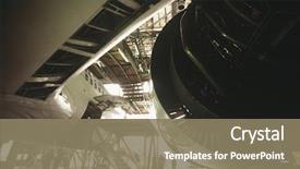  Presentation with aircraft engine - Slides featuring aircraft engine in hanger background and a coral colored foreground