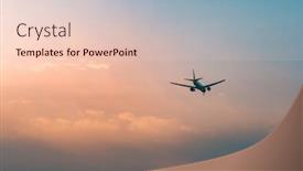  Presentation with business travel - Theme featuring aircraft-flying-over-clouds-aviation background and a lemonade colored foreground