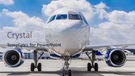  Presentation with airport ground handling - Theme having aircraft-ground-handling-refules background and a light blue colored foreground