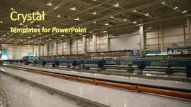  Presentation with aerospace - Beautiful theme featuring aircraft hydraulics - inside aerospace production facility backdrop and a tawny brown colored foreground