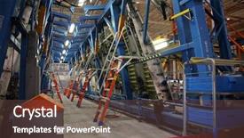  Presentation with aerospace - Beautiful slide set featuring aircraft hydraulics - inside aerospace production facility backdrop and a  colored foreground