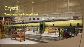  Presentation with aerospace - Amazing presentation theme having aircraft hydraulics - inside aerospace production facility backdrop and a  colored foreground