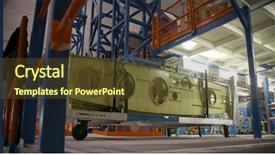  Presentation with aerospace - Presentation theme with aircraft hydraulics - inside aerospace production facility background and a  colored foreground