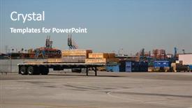  Presentation with audiotape production - Presentation theme featuring aircraft hydraulics - outside shipping area of airplane background and a  colored foreground