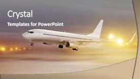  Presentation with airport - Presentation design enhanced with deicing - airport and white plane taking background and a gray colored foreground