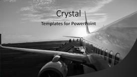  Presentation with aircraft - Colorful PPT layouts enhanced with aircraft in airport at sunset backdrop and a light gray colored foreground