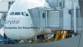  Presentation with power supply - Slides with aircraft-in-airport-landing-gear background and a light blue colored foreground