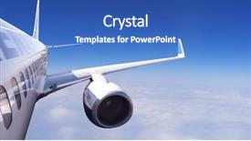  Presentation with aircraft - Audience pleasing PPT theme consisting of aircraft in flight backdrop and a teal colored foreground