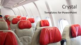  Presentation with airplane hanger - Amazing slides having aircraft interior - seat in airplane backdrop and a  colored foreground