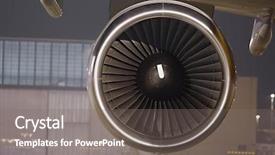  Presentation with aircraft engine - Slide deck featuring aircraft jet engine background and a gray colored foreground