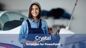  Presentation with engineering - PPT layouts consisting of aircraft mechanic - happy worker of engineering service background and a ocean colored foreground