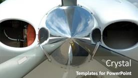  Presentation with propeller - Cool new PPT theme with aircraft-nose-cone-propeller-hub backdrop and a gray colored foreground