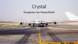  Presentation with aircraft - Beautiful PPT layouts featuring aircraft on landing strip backdrop and a sky blue colored foreground