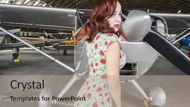  Presentation with second world war - Cool new theme with aircraft pinup dressed in era backdrop and a mint green colored foreground