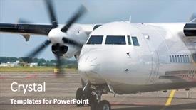  Presentation with aircraft - Colorful slides enhanced with aircraft taxiing on the landing backdrop and a gray colored foreground