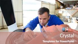  Presentation with aircraft - Slide deck with aircraft technician background and a coral colored foreground