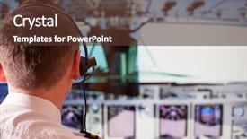  Presentation with airline - Audience pleasing PPT theme consisting of aircrews - airline pilot wearing uniform backdrop and a tawny brown colored foreground