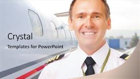  Presentation with airline - Presentation theme enhanced with aircrews - airline pilot wearing uniform background and a lemonade colored foreground