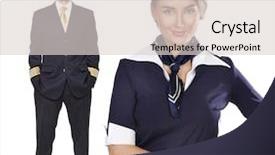  Presentation with flight attendant - Slide set enhanced with aircrews - captain of the aircraft background and a lemonade colored foreground