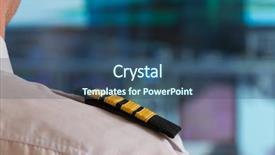  Presentation with commercial - Presentation theme enhanced with aircrews - close up of captain's epaulettes background and a ocean colored foreground
