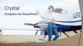  Presentation with plane - Amazing presentation having aircrews - full length of smiling gorgeous backdrop and a sky blue colored foreground