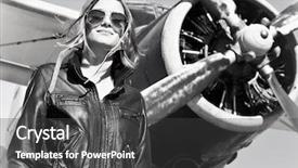  Presentation with woman colored parachute - Amazing slide set having steel industry - welding work in industrial automotive backdrop and a dark gray colored foreground