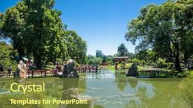  Presentation with japanese folk song sakuta - Colorful slide deck enhanced with aires are a public space backdrop and a tawny brown colored foreground